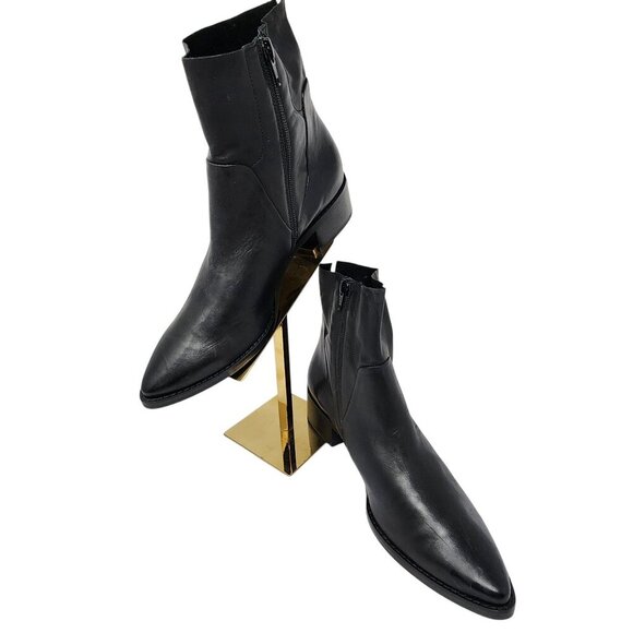 Paul Green Black Leather Ankle Boots With Side Zipper Closure US 8 - Picture 2 of 14